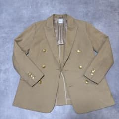 【美品】Spick & Span 金ボタン ダブルジャケット キャメル 日本製 美品】Spick & Span 金ボタン ダブルジャケット キャメル 日本製