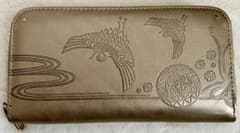 合成皮革 長財布 ラウンドファスナー 和柄 鶴 手毬20cm カード12枚のサムネイル