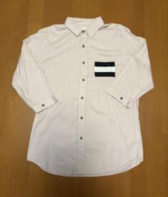 THE SHOP TK 薄いピンク 七分丈シャツ Lのサムネイル