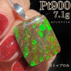☆鑑別 大きなトップ✨遊色豊 Pt900 アンモナイト アンモライト 