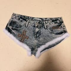 デニムショートパンツ スタッズ付きy2k 00s 平成ギャル ヴィンテージ