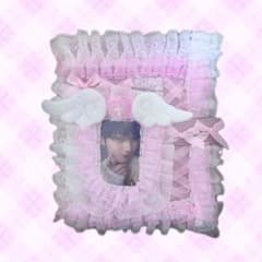 コレクトブック A6 ピンク 白 マカロンバインダー デコ トレカケースのサムネイル