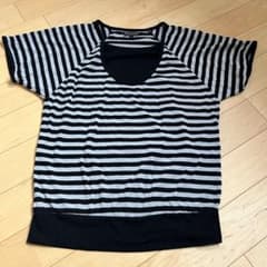 【授乳服】ストライプデザイン Mサイズ Tシャツのサムネイル