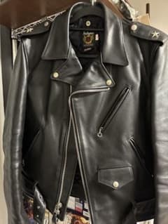 Schott ブラックレザーライダースジャケット　40のサムネイル