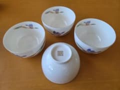 龍峰 花柄 湯飲み 4個セット