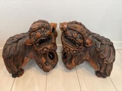 ⭐中国土産 工芸品 細密透かし彫り彫刻 象獅子闘 コレクション骨董品アンティーク 木製 獅子像 彫刻模様 骨董品 - メルカリ