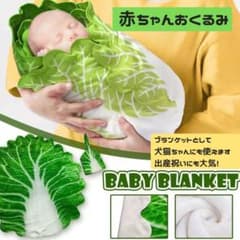 おくるみ 白菜 ブランケットお昼寝アート ニューボーンフォト毛布 出産祝い帽子付のサムネイル