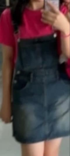 Denim skirt and pink t-shirt set for Halloween (Arale-chan, Dr. Slump)