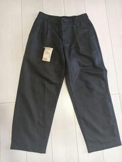 無印良品 ヘンプ混ツイルタックストレートパンツ S 黒 丈詰済のサムネイル