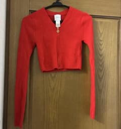 PATOU リブニット ジップアップ カーディガン レッド S PATOU リブニット ジップアップ カーディガン レッド S - メルカリ