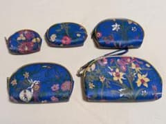 花柄ポーチセット 5点セット 青色のサムネイル