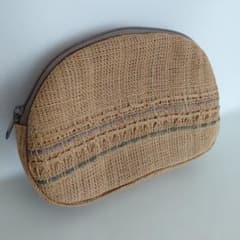 伝統工芸品 関川しな織 ポーチ しな布 大きなポーチ 科布 榀布 - メルカリ