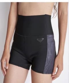 ROXY ハイウエストショートパンツ ブラック/パープルSサイズ