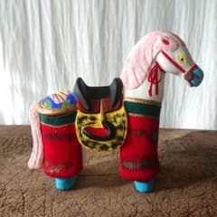 土人形 郷土玩具 伏見人形 民芸 京都 馬 干支 /古道具 ウマ