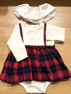 petit main ベビー ロンパース ワンピース風 チェック柄 70cmのサムネイル