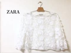 【美品】ザラ フラワーモチーフ シースルーブラウスのサムネイル