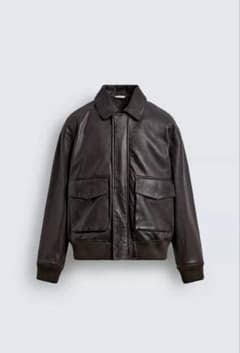 ZARA リラックスフィット レザーブルゾン M - メルカリ