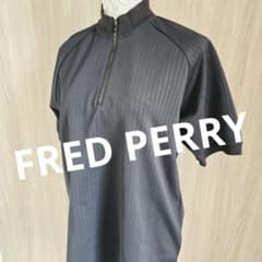 未使用級　FRED PERRY　フレッドペリー　ハーフジップ　刺繍　ストライプ