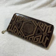 希少・刺繍】エナメル ラウンドファスナー長財布 ゴールドラベル 