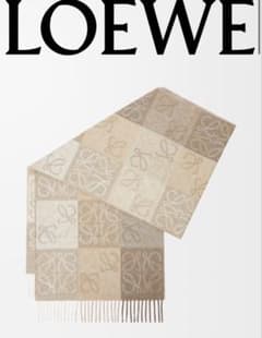 LOEWE ロエベ チェッカーボード スカーフ マフラー カシミヤ - メルカリ