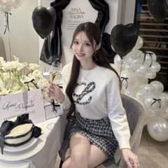 Lumignon L holiday tweed knit ブラックのサムネイル