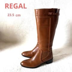 REGAL リーガル ロングブーツ レザー ブラウン サイドジップ 23.5cm