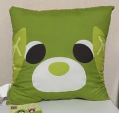 お茶犬 お茶猫 プレミアムクッション リョク サクラ　1個