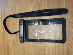 スマートフォン用 防水ケース ブラック ストラップ付きのサムネイル