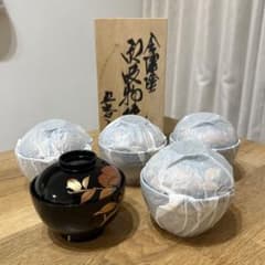 会津塗 お吸物椀 五客セット 未使用品備品 蒔絵漆器 蓋付汁椀 - メルカリ