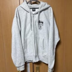 み*や様 Stussy グレー ジップアップパーカー - メルカリ