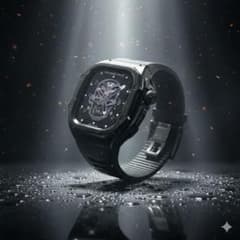 49mm アップルウォッチ　ウルトラ用　ブラックステンレスケースベルト付のサムネイル