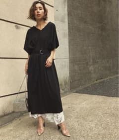 ameri vintage comfy cut dress 黒のサムネイル