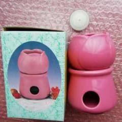 ★アロマポット　陶器製　ピンク　キャンドル1個付★