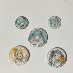 初音ミク 鏡音リン 缶バッジ 5点セットのサムネイル