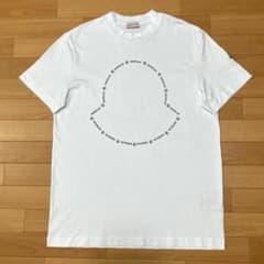 極美モンクレール ロゴプリント ワッペン L ホワイト Tシャツ 3S428 