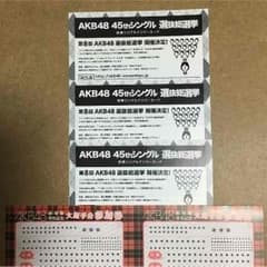 AKB48 投票券3枚 45thシングル 翼はいらないのサムネイル