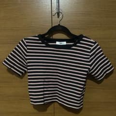 WEGO ボーダー クロップドTシャツ Sサイズのサムネイル