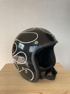 【超美品】ジェットヘルメット（ファイヤーパターン）スモークシールド付57-60 TT\u0026CO. スーパーマグナム VD-ファイヤー スモールジェット