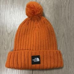 THE NORTH FACE ベビーニット帽　ベビー　オレンジ　ポンポン付きのサムネイル