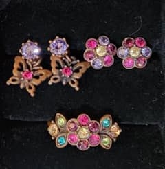 ANNA SUI 蝶と花のモチーフ リング ピアス ピアスチャームセット 訳ありのサムネイル