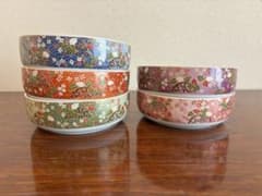 【新品】美濃焼 吾山窯 京友禅柄 中鉢 和柄 小鉢 5客セット 5色のサムネイル