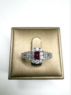 PT950天然ルビー 0.27ct ダイヤモンド リングのサムネイル