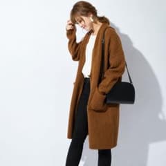 UNIQLO ユニクロ ウール ロングカーディガン　キャメルのサムネイル