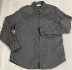 【新品未使用】 UNIQLO リネンシャツ 長袖 グレー Lサイズのサムネイル
