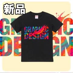 ★最終値下げ！新品未使用 メンズ Tシャツ 半袖 カラフル ブラック L