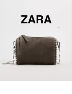 ZARA ビーズスプリットスエードバッグ グレーのサムネイル