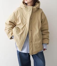 新品 スピックアンドスパン 撥水 フーデット ダウンハーフコート