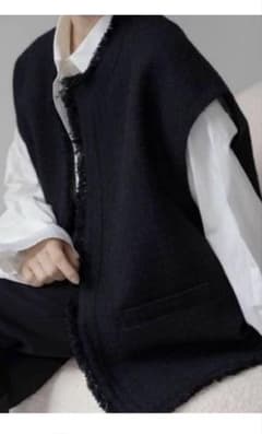 na.e ナエ Novel Tweed Vest ツイードベストブラック - メルカリ