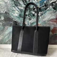 ☆希少☆エルメス ガーデンジップ トワルアッシュ レザー ブラック □M刻印 ☆希少☆エルメス ガーデンジップ トワルアッシュ レザー ブラック □M