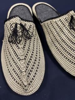 イランで購入ハンドメイド 手編み サンダル　シルバー24cmのサムネイル